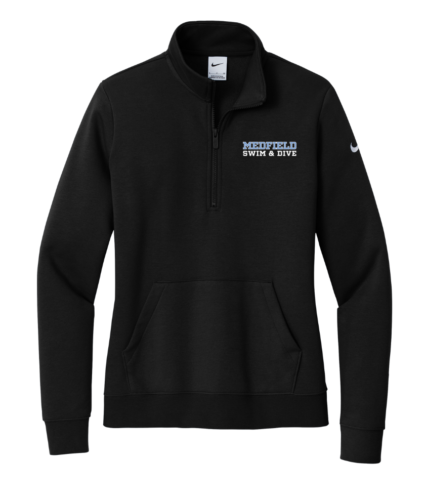 Medfield Swim & Dive - Nike Women's Club Fleece Sleeve Swoosh 1/2-Zip (NKDX6720)