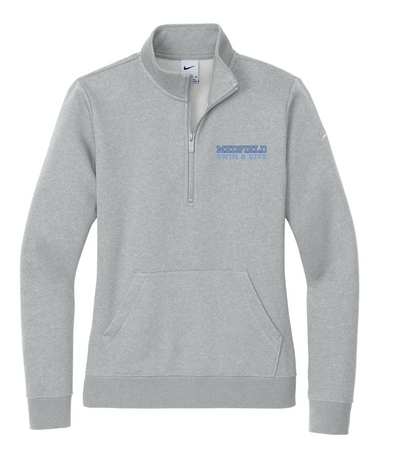 Medfield Swim & Dive - Nike Women's Club Fleece Sleeve Swoosh 1/2-Zip (NKDX6720)
