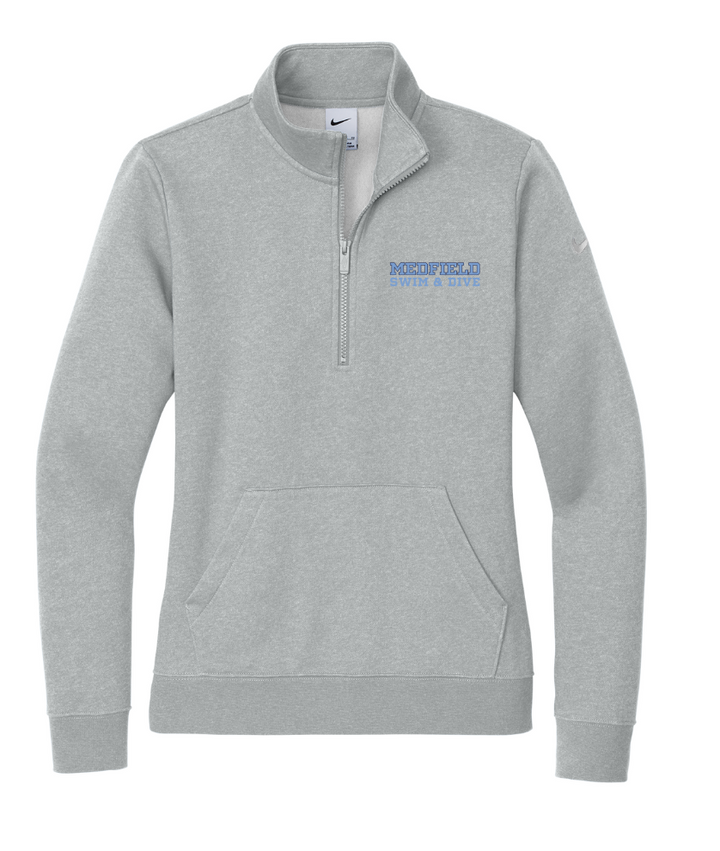 Medfield Swim & Dive - Nike Women's Club Fleece Sleeve Swoosh 1/2-Zip (NKDX6720)