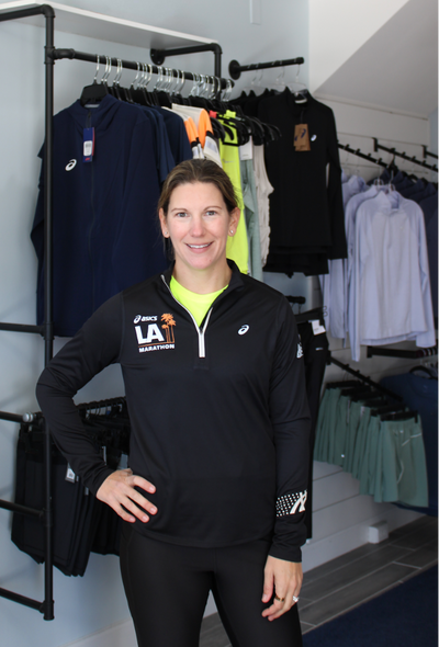 Maratón de Los Ángeles ASICS 2026 - ASICS Icon 1/2 Zip para mujer, color negro (2012D175) (LA26-12)