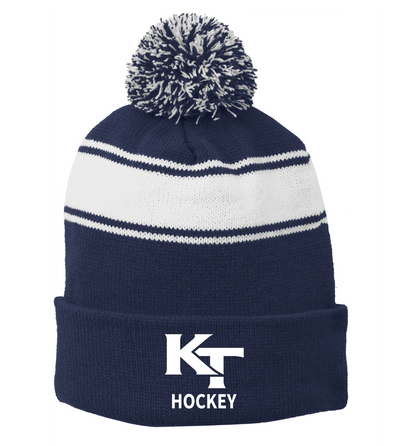 Gorro de lacrosse juvenil para niñas Walpole con pompón a rayas (STC28) 