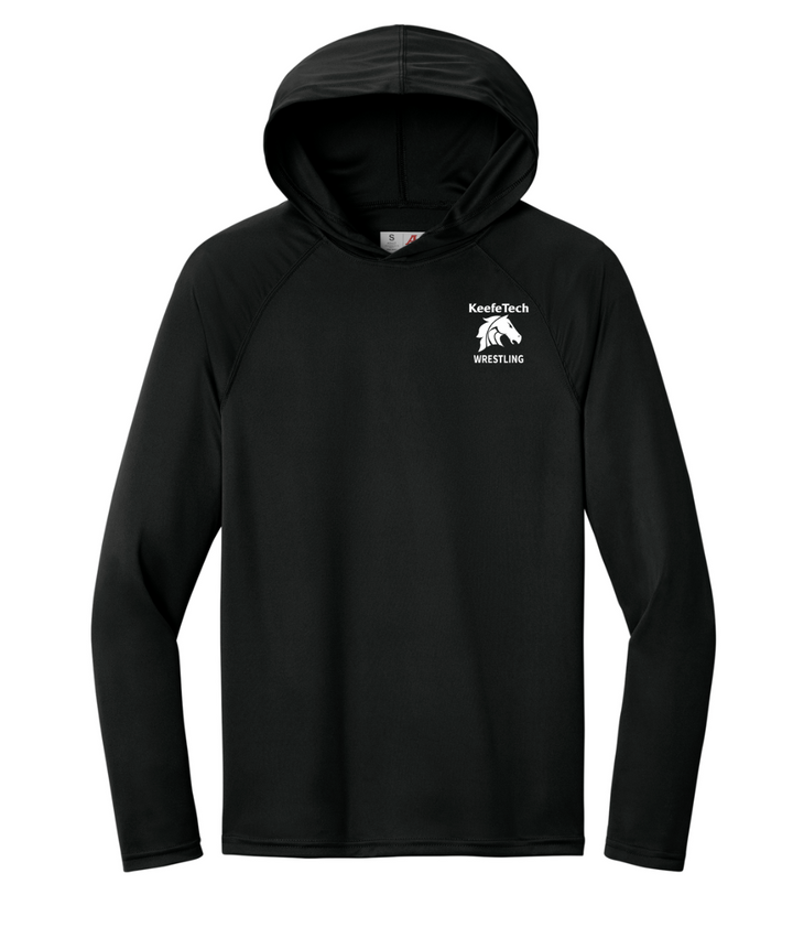Keefe Tech Wrestling - Adult Performance Long Sleeve Hooded Tee (A4N3409)
