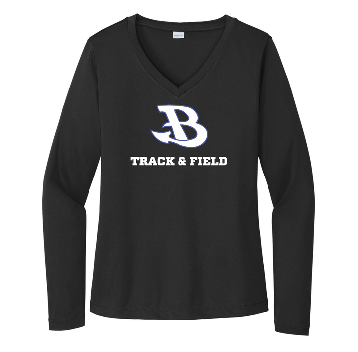 Burlington Track & Field - Women's Long Sleeve Performance V-Neck Tee (LST353LS)