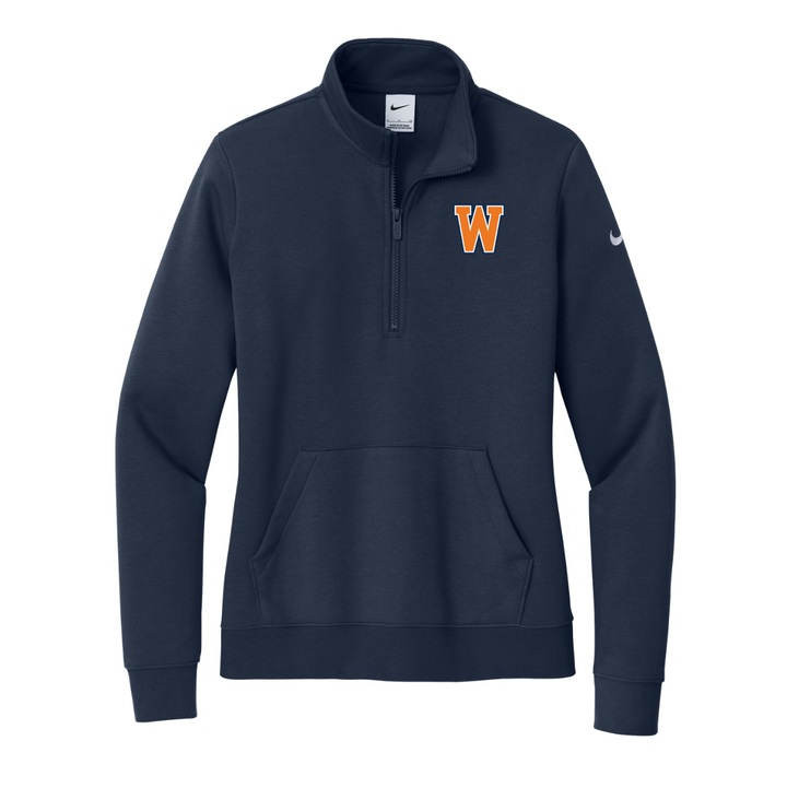 Old Post Road - Nike Women's Club Fleece Sleeve Swoosh 1/2-Zip - NKDX6720