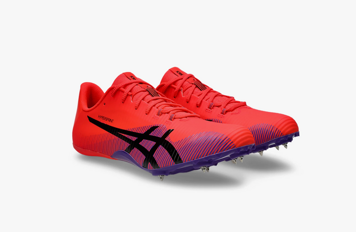 Zapatillas de clavos unisex Asics Hypersprint 8 - Rojo flash/Negro - (1093A197-600)