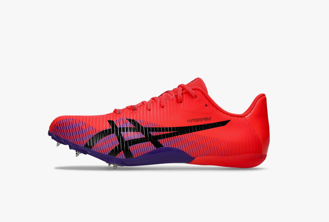 Zapatillas de clavos unisex Asics Hypersprint 8 - Rojo flash/Negro - (1093A197-600)