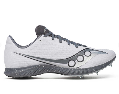 Zapatillas de atletismo con clavos Saucony Velocity MP para hombre - Blanco/Carbono (S29099-10)