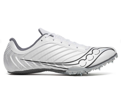 Zapatillas de atletismo con clavos Saucony Spitfire 5 para hombre, color blanco carbón (S29055-10)