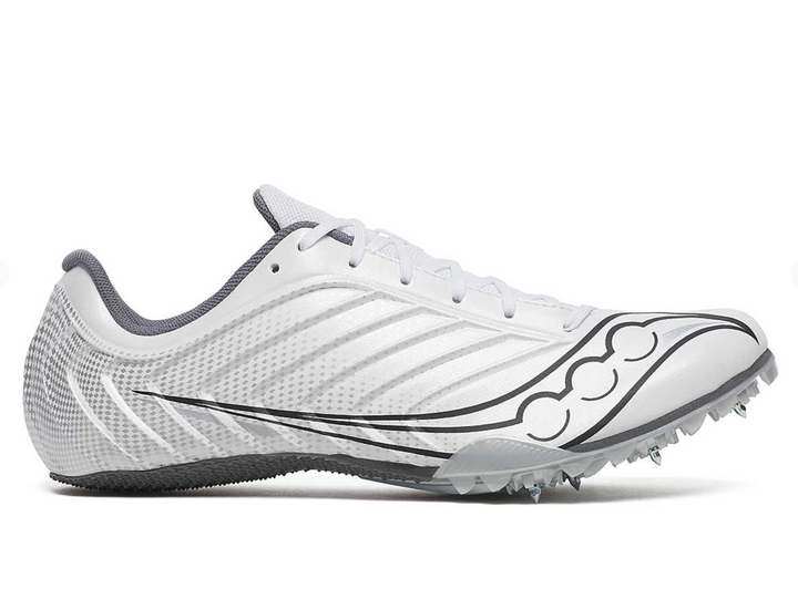 Zapatillas de atletismo con clavos Saucony Spitfire 5 para hombre, color blanco carbón (S29055-10)