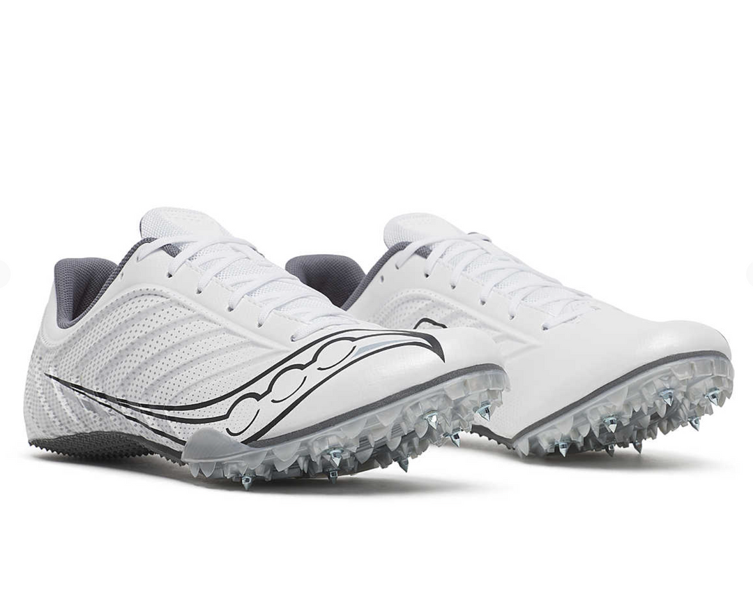 Zapatillas de atletismo con clavos Saucony Spitfire 5 para hombre, color blanco carbón (S29055-10)