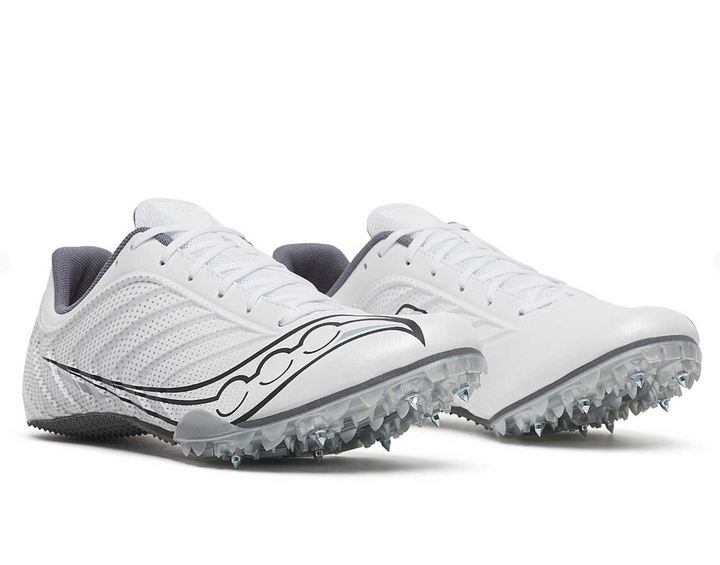 Zapatillas de atletismo con clavos Saucony Spitfire 5 para hombre, color blanco carbón (S29055-10)