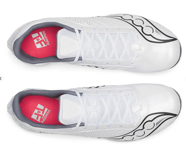 Zapatillas de atletismo con clavos Saucony Spitfire 5 para hombre, color blanco carbón (S29055-10)