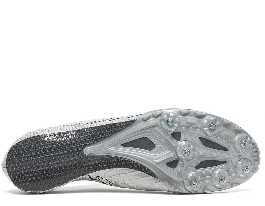Zapatillas de atletismo con clavos Saucony Spitfire 5 para hombre, color blanco carbón (S29055-10)