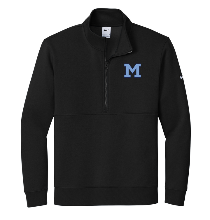 Medfield Swim & Dive - Camiseta Nike Club Fleece con manga corta y media cremallera (NKDX6718)