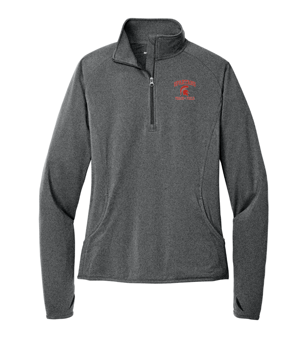 East Longmeadow Track & Field - Jersey de cremallera de 1/4 para mujer (LST850)