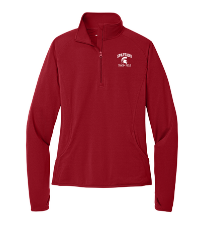 East Longmeadow Track & Field - Jersey de cremallera de 1/4 para mujer (LST850)