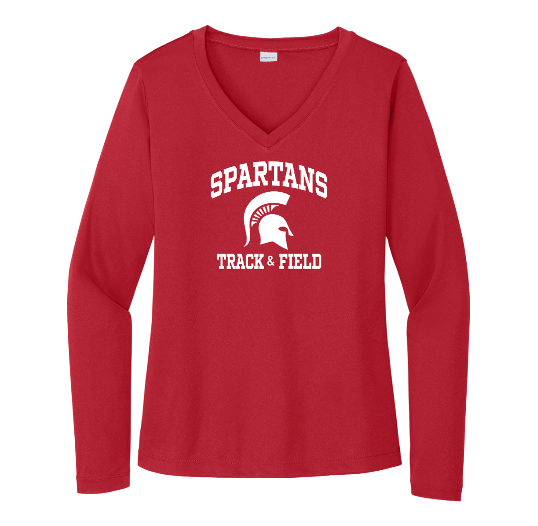 East Longmeadow Track & Field - Women's Long Sleeve Performance V-Neck Tee (LST353LS)