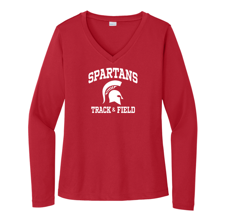 East Longmeadow Track & Field - Women's Long Sleeve Performance V-Neck Tee (LST353LS)
