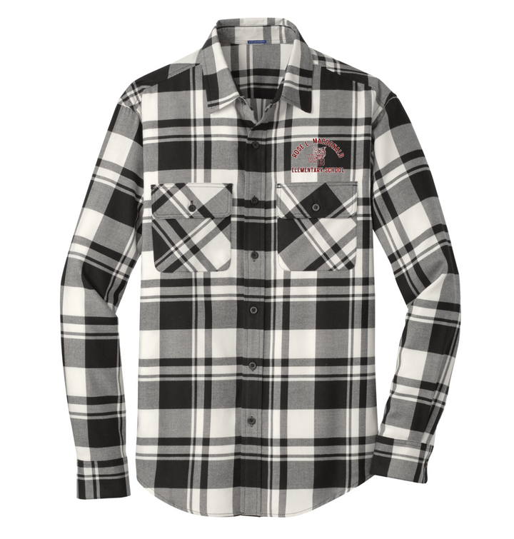 Escuela Primaria Rose L. MacDonald - Camisa de franela a cuadros para hombre (W668)