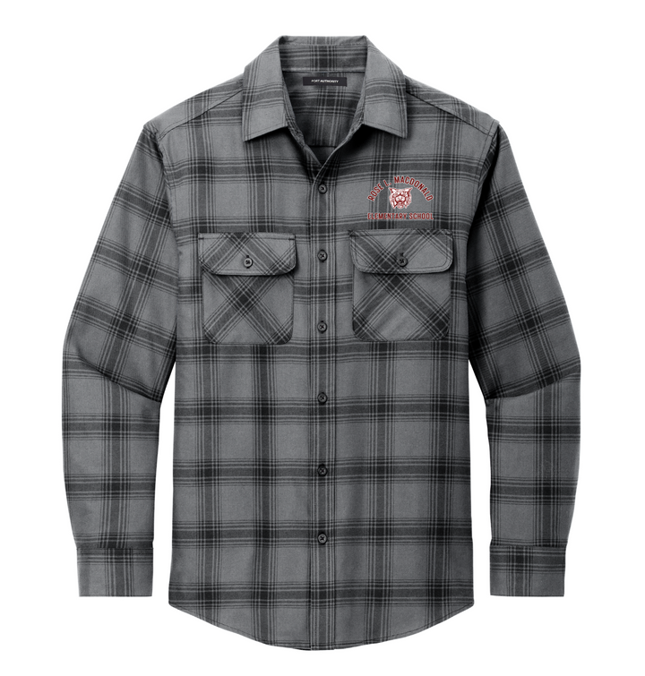 Escuela Primaria Rose L. MacDonald - Camisa de franela a cuadros para hombre (W668)