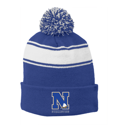Gorro de lacrosse juvenil para niñas Walpole con pompón a rayas (STC28) 