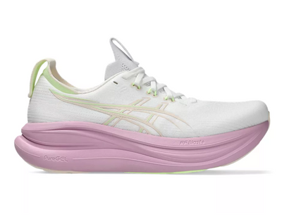 ASICS GEL-NIMBUS 28 Wide para mujer - BLANCO/LILA BRUMÍFERO