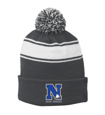 Gorro de lacrosse juvenil para niñas Walpole con pompón a rayas (STC28) 