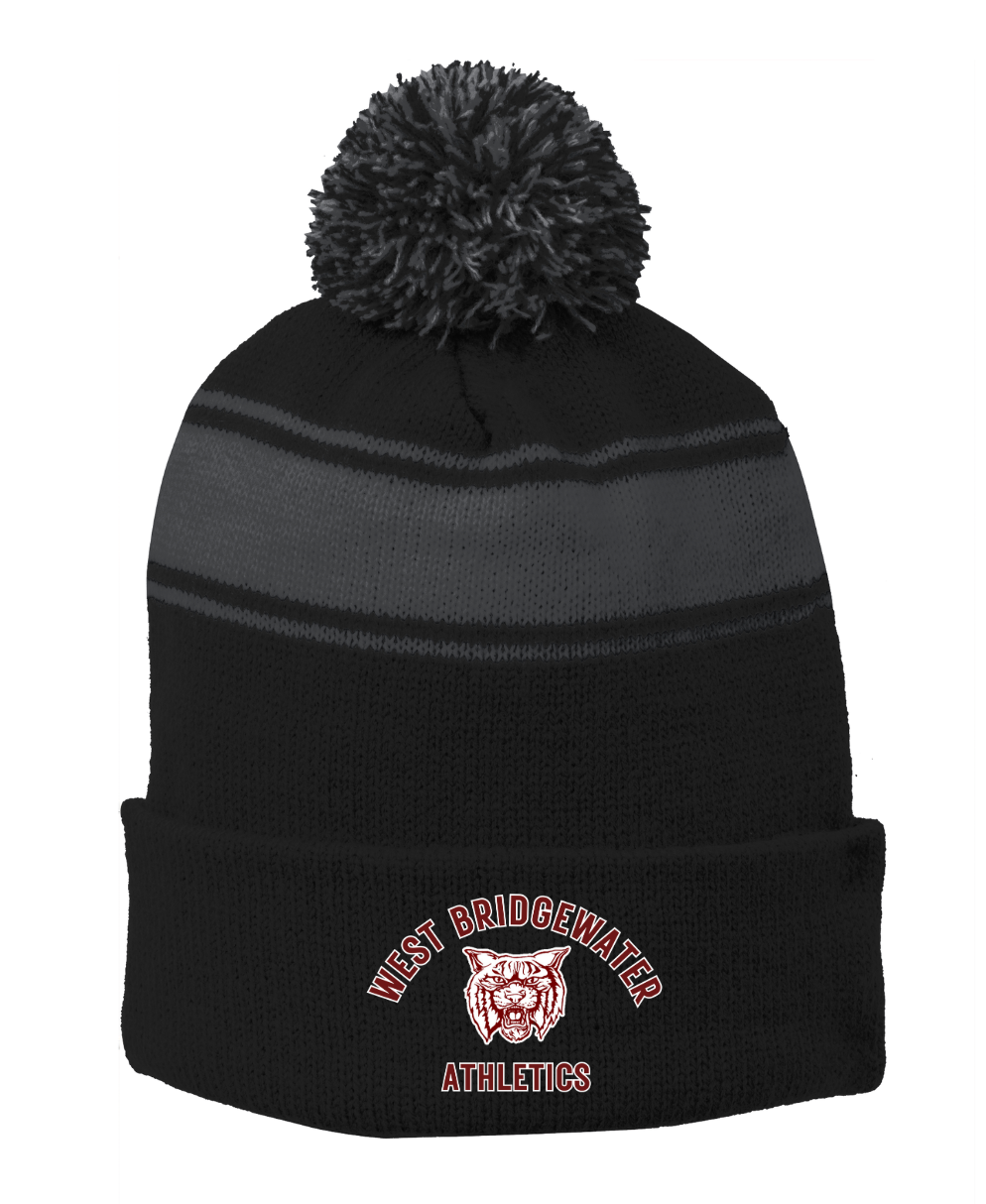 Gorro de lacrosse juvenil para niñas Walpole con pompón a rayas (STC28) 