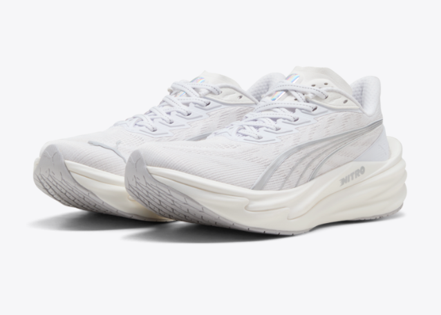 Puma Deviate Nitro 4 para mujer - PUMA BLANCO-GRIS PLUMA