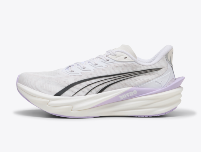 Puma Deviate Nitro 4 para mujer - PUMA BLANCO-LAVANDA CLARO
