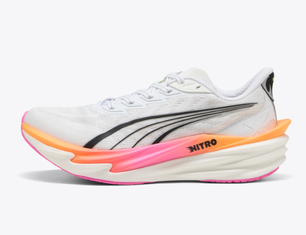 Puma Women's Deviate Nitro 4 - PUMA WHITE-POISON PINK-GLOWING RED