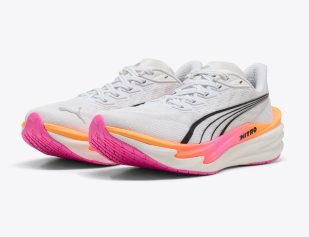 Puma Women's Deviate Nitro 4 - PUMA WHITE-POISON PINK-GLOWING RED