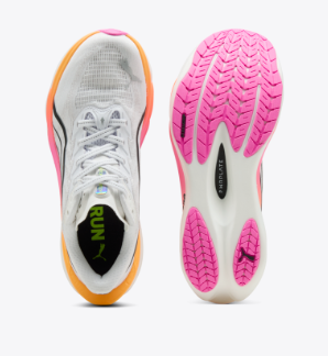 Puma Women's Deviate Nitro 4 - PUMA WHITE-POISON PINK-GLOWING RED