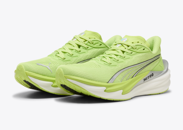 Puma Deviate Nitro 4 para mujer - Verde lima soleado - Plata Puma