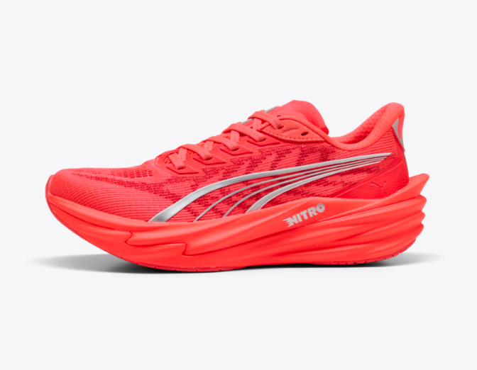 Puma Deviate Nitro 4 para mujer - ULTRA ROJO-PUMA PLATA