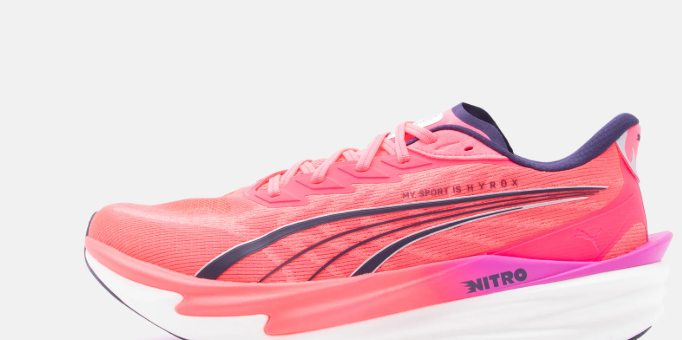 Puma Deviate Nitro 4 para hombre - Blanco Puma, Orquídea Eléctrica y Rosa Puro