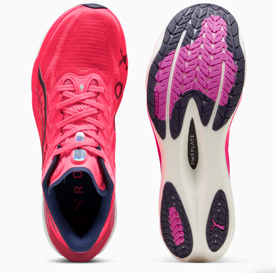 Puma Deviate Nitro 4 para hombre - Blanco Puma, Orquídea Eléctrica y Rosa Puro