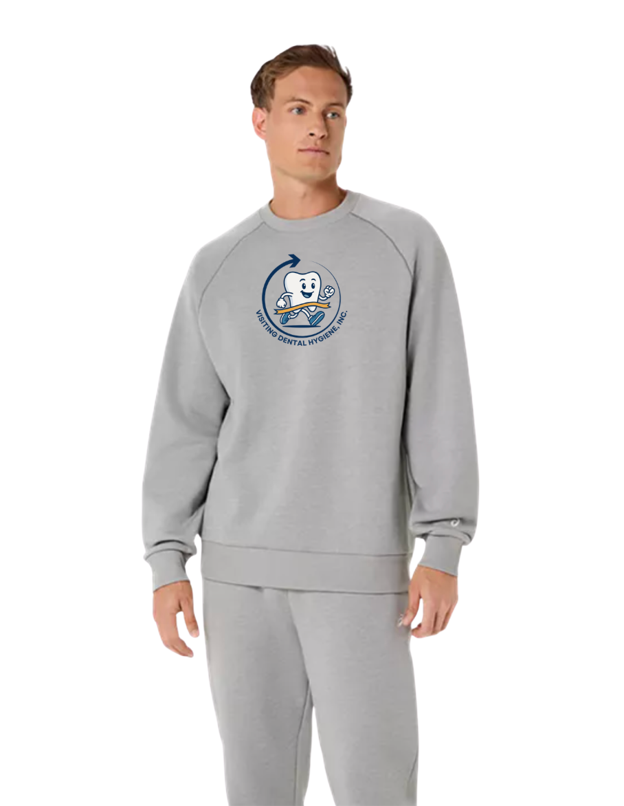 Visiting Dental Hygiene, Inc. FRR - ASICS Unisex Fleece Crewneck Sweatshirt Grey Heather (2031F469)