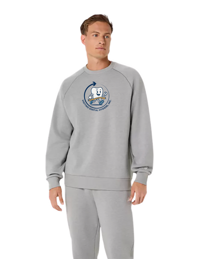Visiting Dental Hygiene, Inc. FRR - Sudadera unisex de forro polar ASICS con cuello redondo, gris jaspeado (2031F469)