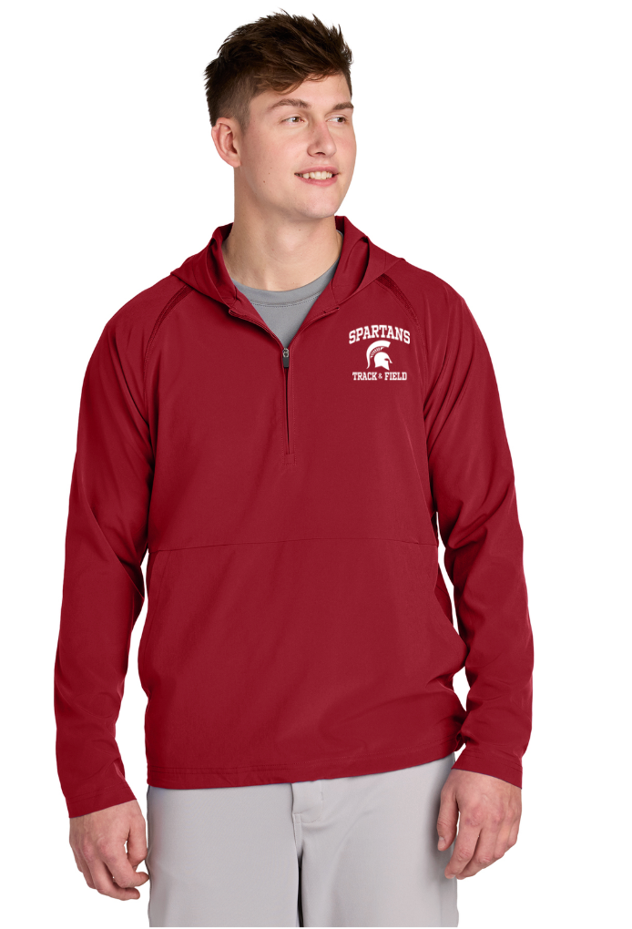 East Longmeadow Track and Field- Repeat 1/2-Zip Long Sleeve Hooded Jacket (JST488)