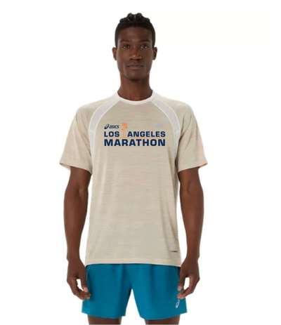 2027 ASICS Los Angeles Marathon-ASICS Men's Road SS Top Cream (2011D453) (LA27-04)