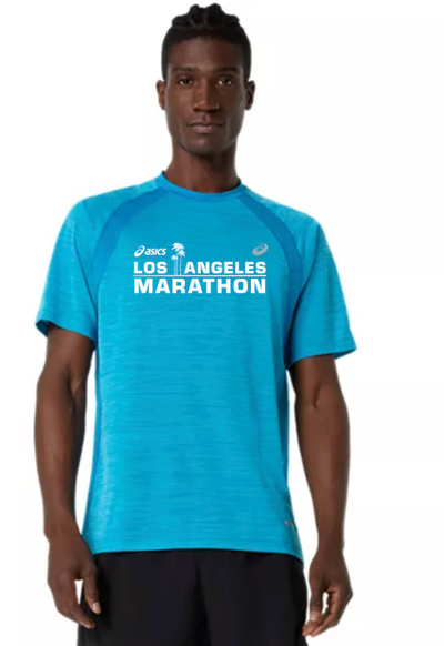 2027 ASICS Los Angeles Marathon-ASICS Men's Road SS Top Aegean Blue (2011D453) (LA27-06))