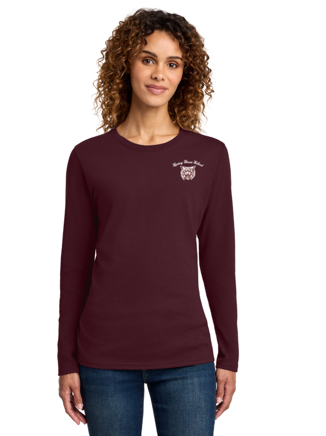 Spring Street School- Women's Long Sleeve Core Cotton Tee (LPC54LS)