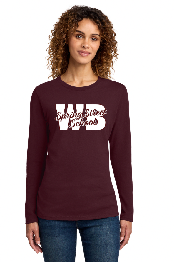 Spring Street School- Women's Long Sleeve Core Cotton Tee (LPC54LS)