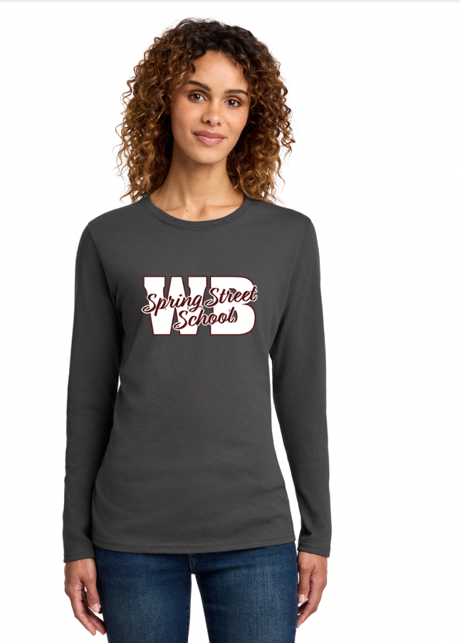Spring Street School- Women's Long Sleeve Core Cotton Tee (LPC54LS)