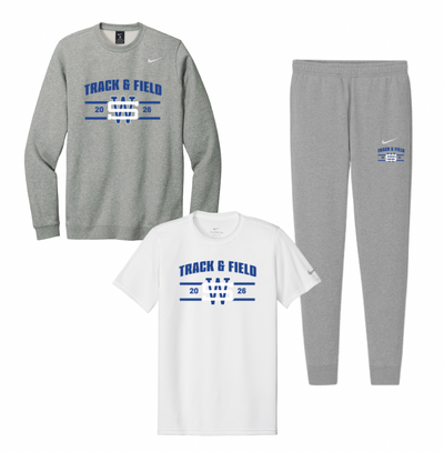 West Springfield Track & Field- Team Kit -  Nike (NKFD9863/Dark Grey Heather, CJ1611/Dark Grey Heather, NKDX8730/White)