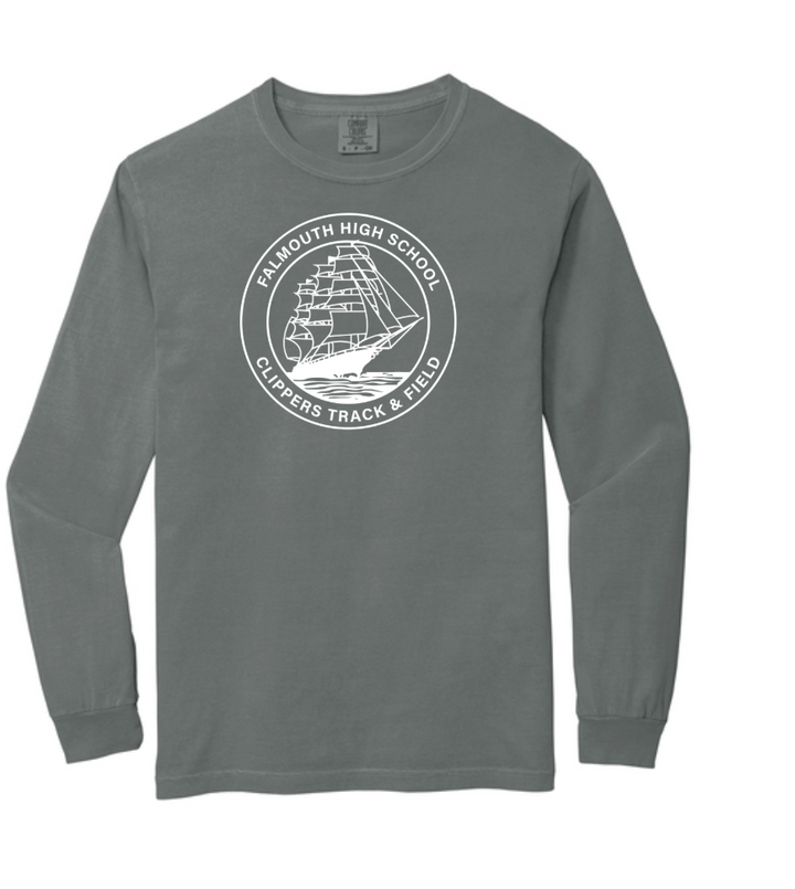 Camiseta de manga larga de peso pesado para adultos de Falmouth HS Track & Field (6014)