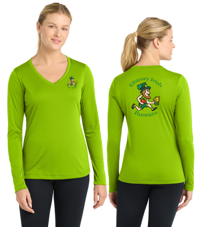 Thirsty Irish Runners - Women's Long Sleeve Performance V-Neck T-Shirt (LST353LS)