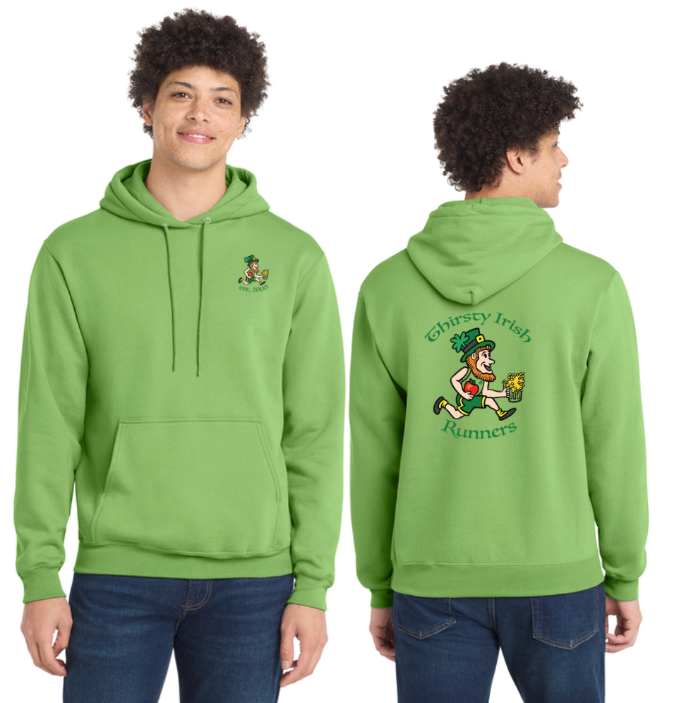Thirsty Irish Runners - ADULT Unisex Fleece Pullover Hooded Sweatshirt (PC78H)