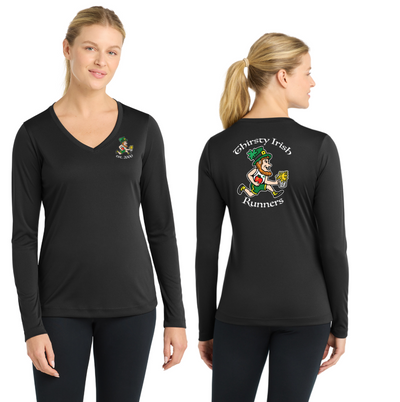 Thirsty Irish Runners - Women's Long Sleeve Performance V-Neck T-Shirt (LST353LS)